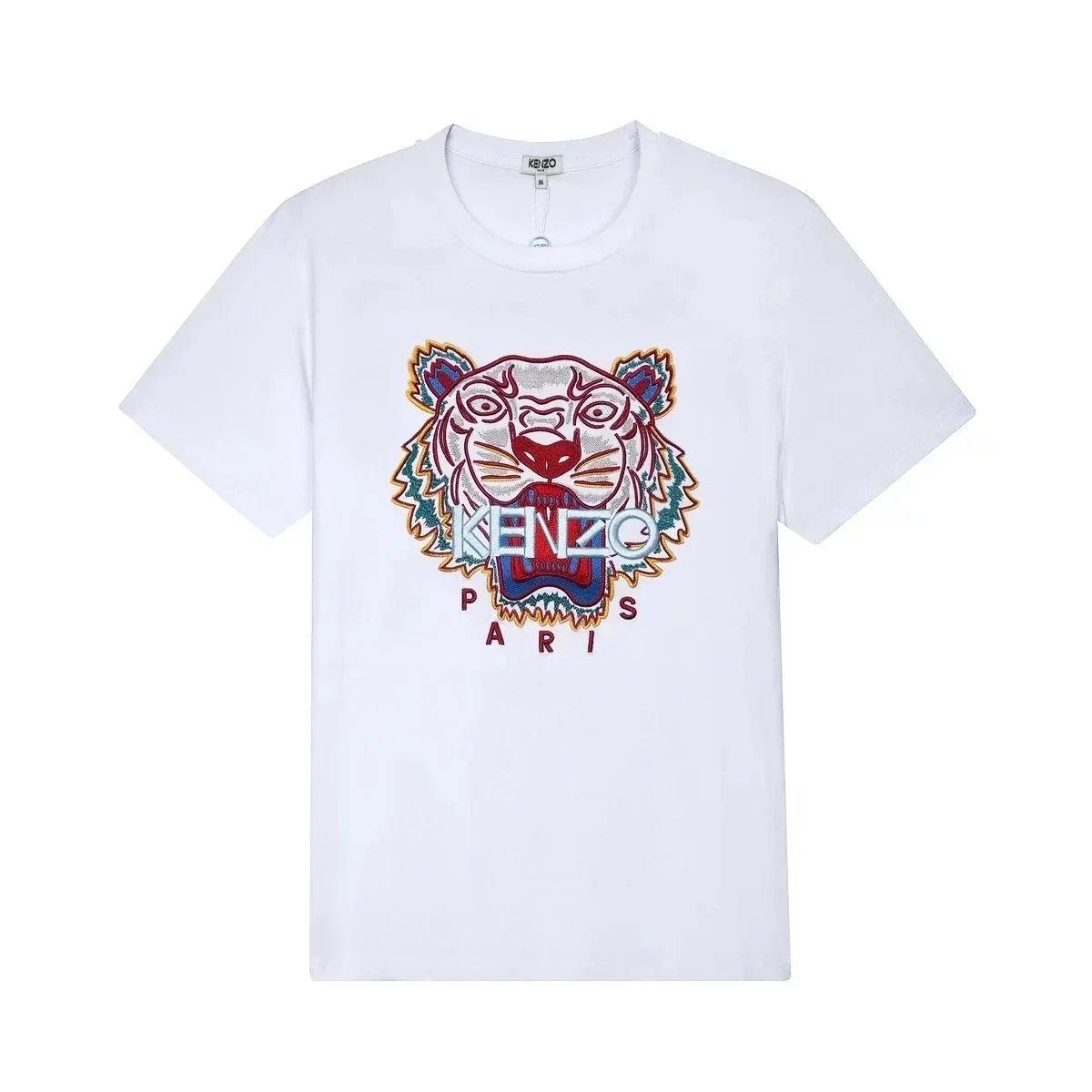 Kenzo Paris Tiger Pink Gradient Embroidery Tee Black