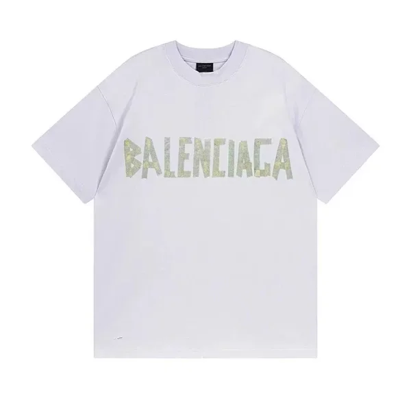 Balenciaga Distressed T-Shirt with Tape Lettering