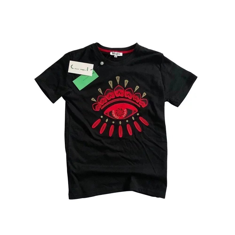 Kenzo Paris Tiger Multicolor Embroidery Tee White