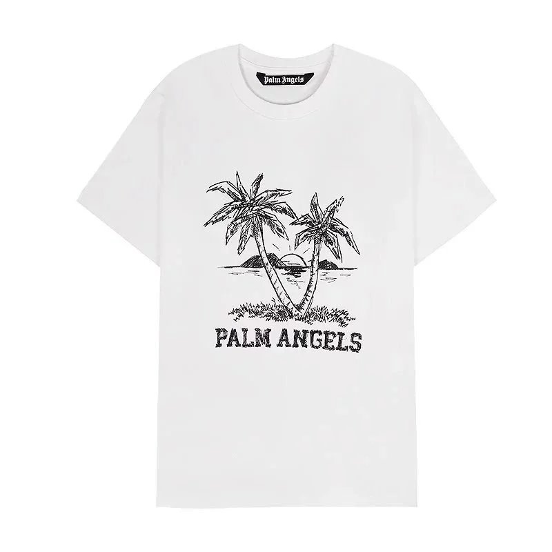 Palm Angels Paint Splatter Graphic T-Shirt Cream - 12