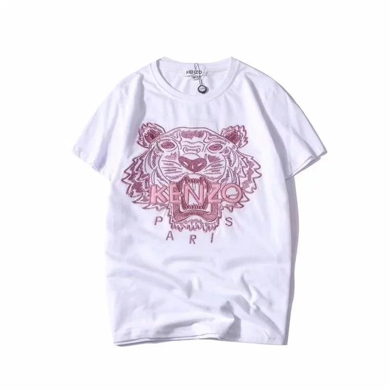 Kenzo Paris Tiger Blue Floral Embroidery Tee Black