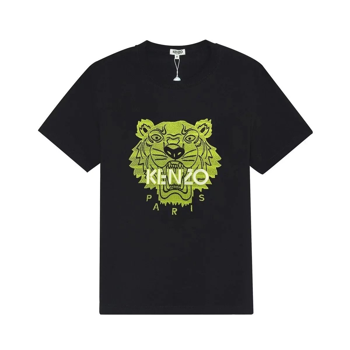 Kenzo Paris Tiger Red Embroidery Tee Black