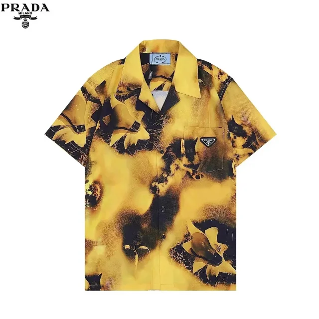 Prada Shirts Short-Sleeve Printed Button-Up Shirt product detail image 13