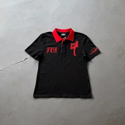 thumbnail for Mowalola New Vintage YVL Style Women Embroidery ALT Slim Lapel POLO Shirt Short Sleeve T-Shirt Men's and Women's