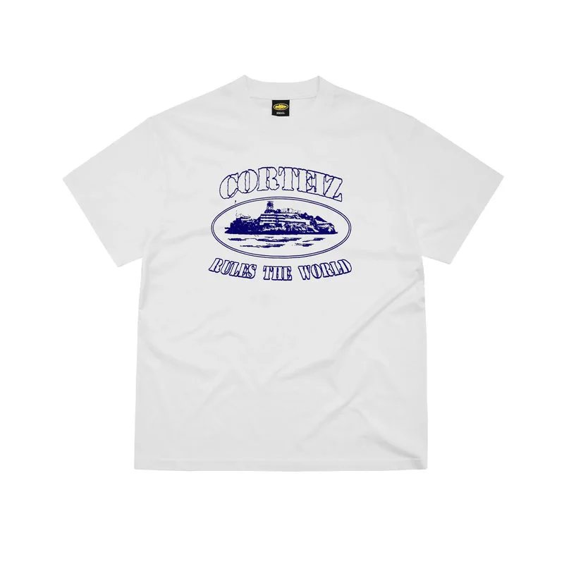Dark Blue Print/White