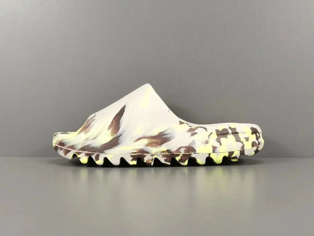 Slide MX Cream White Brown Yellow Camo Casual Slides