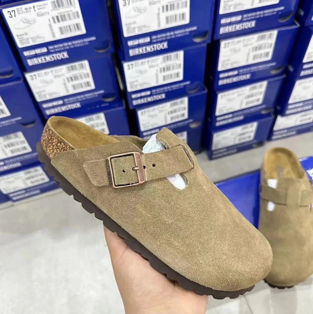 Cork sandals, real soft wood cow suede comfortable slippers