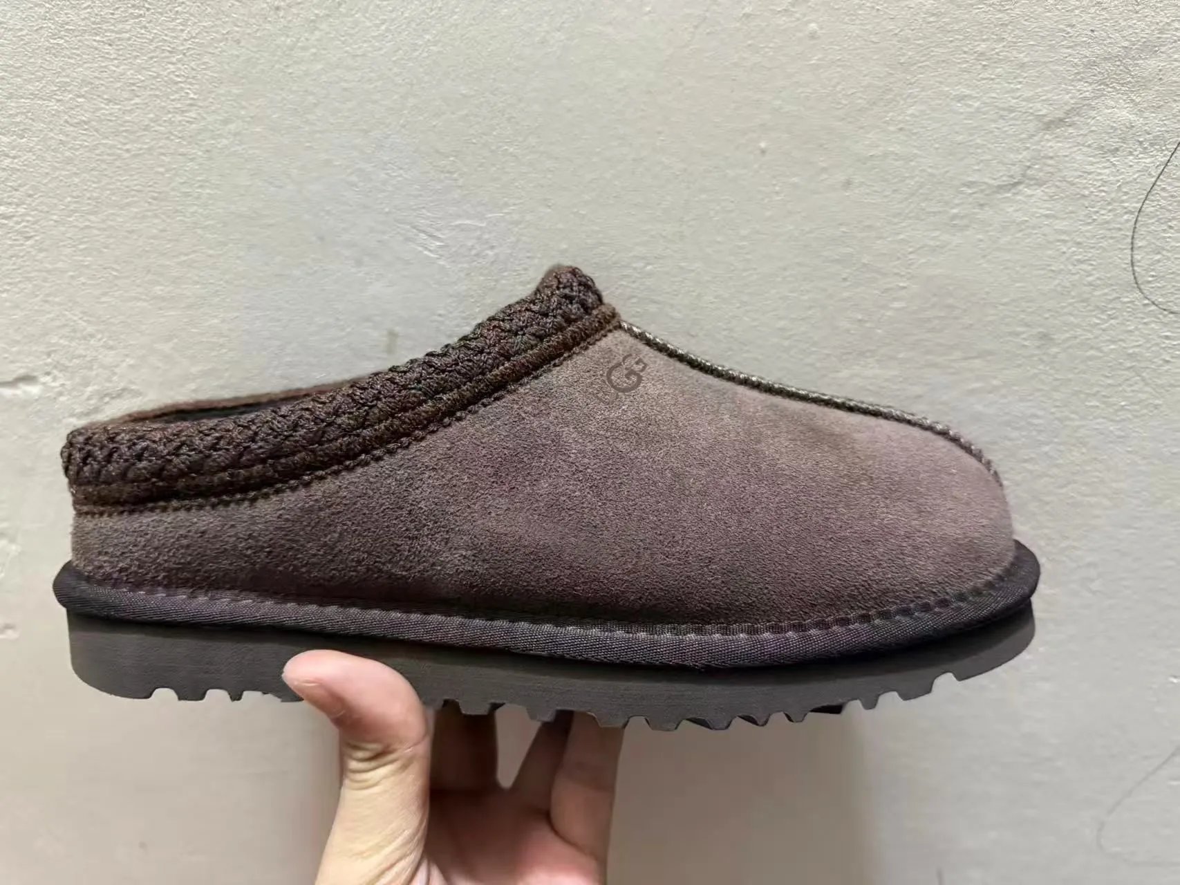 UGG Tasman Chocolate Brown Suede Slippers - 1
