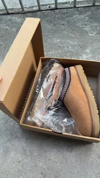 UGG Tasman Beige Suede Slippers - 5