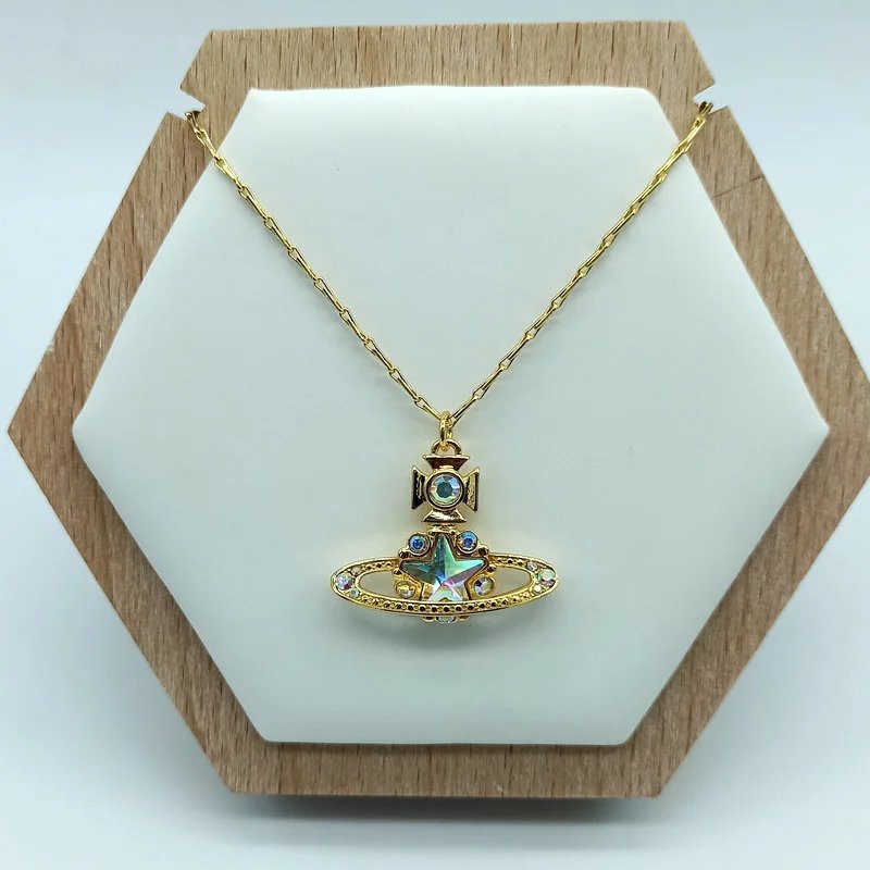 Vivienne Westwood Orb Pendant Necklace Gold Multicolor Jewelry