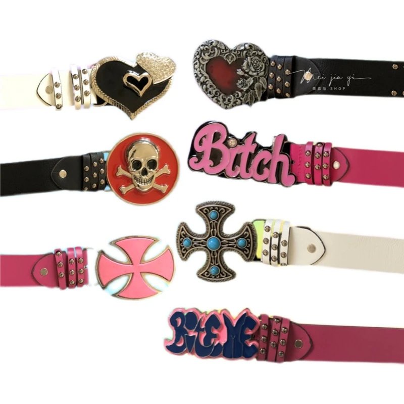 Unbranded Belts Studded novelty buckle belt image 8