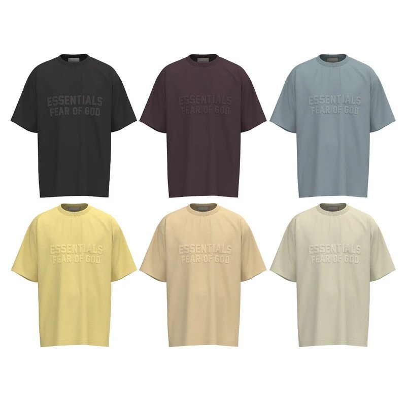 Essentials Fear of God Grey Blue 3D Logo T-Shirt
