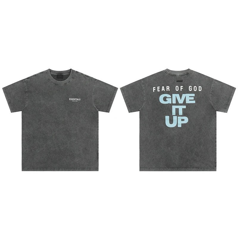 Fear Of God Essentials Washed Gray GIVE IT UP T-Shirt