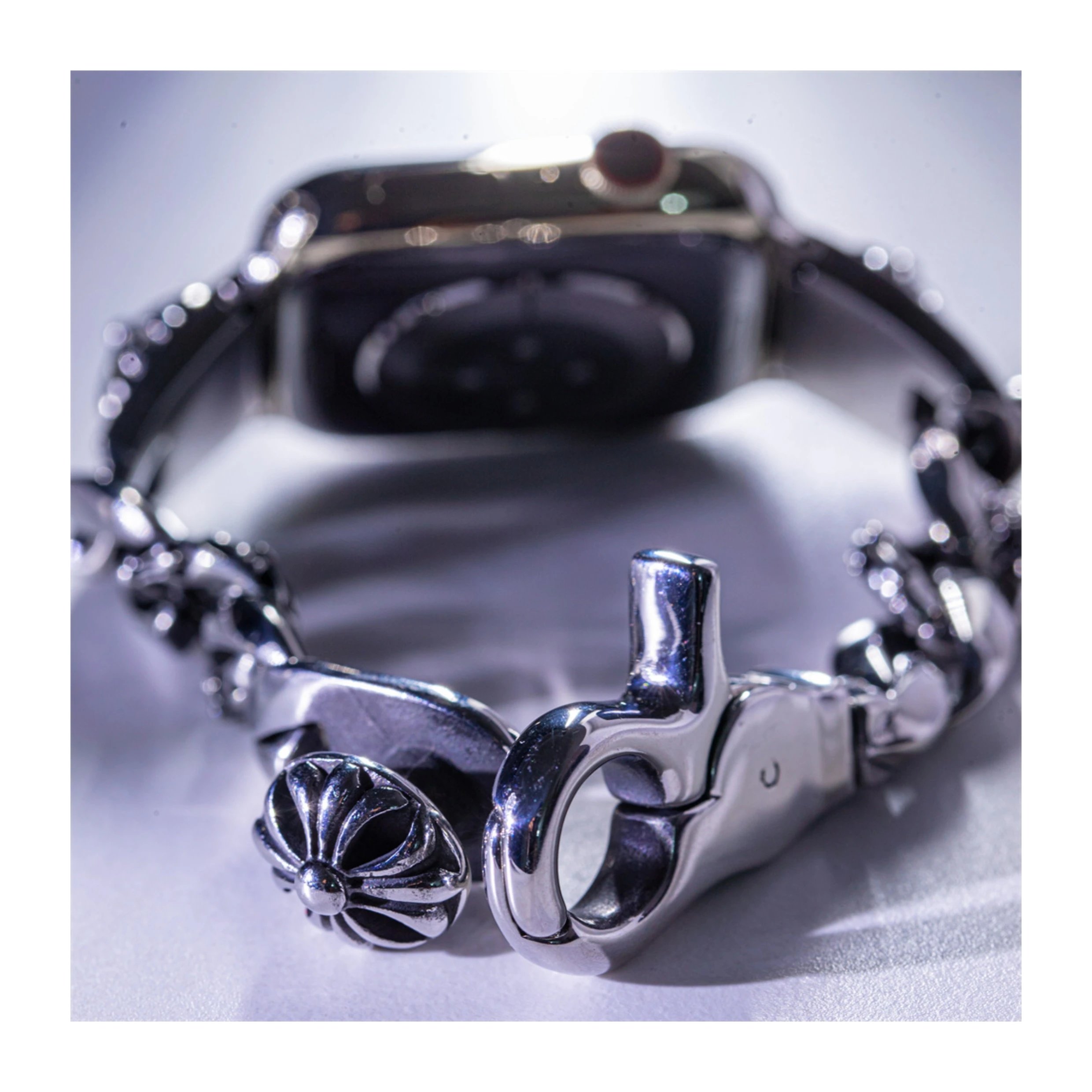 Chrome Hearts x Apple Watch Silver Floral Link Band Smartwatch Smartwatches - 8