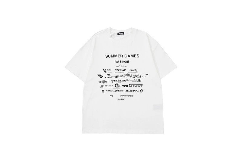 Raf Simons Summer Games White Logo Cotton T-Shirt