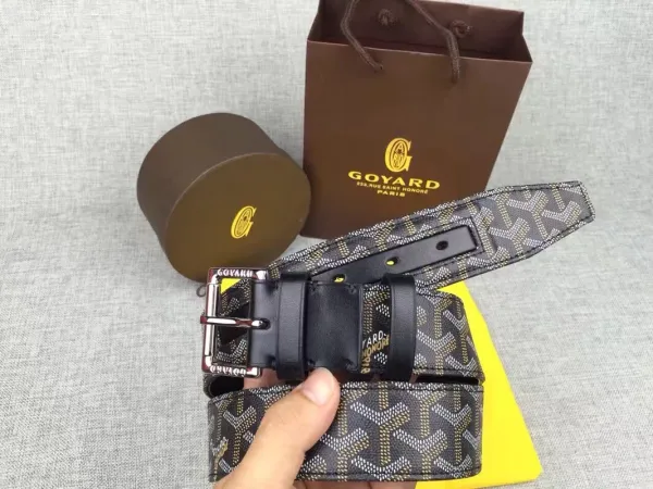 Goyard Monogram Canvas Belt Tan Leather Trim - 4