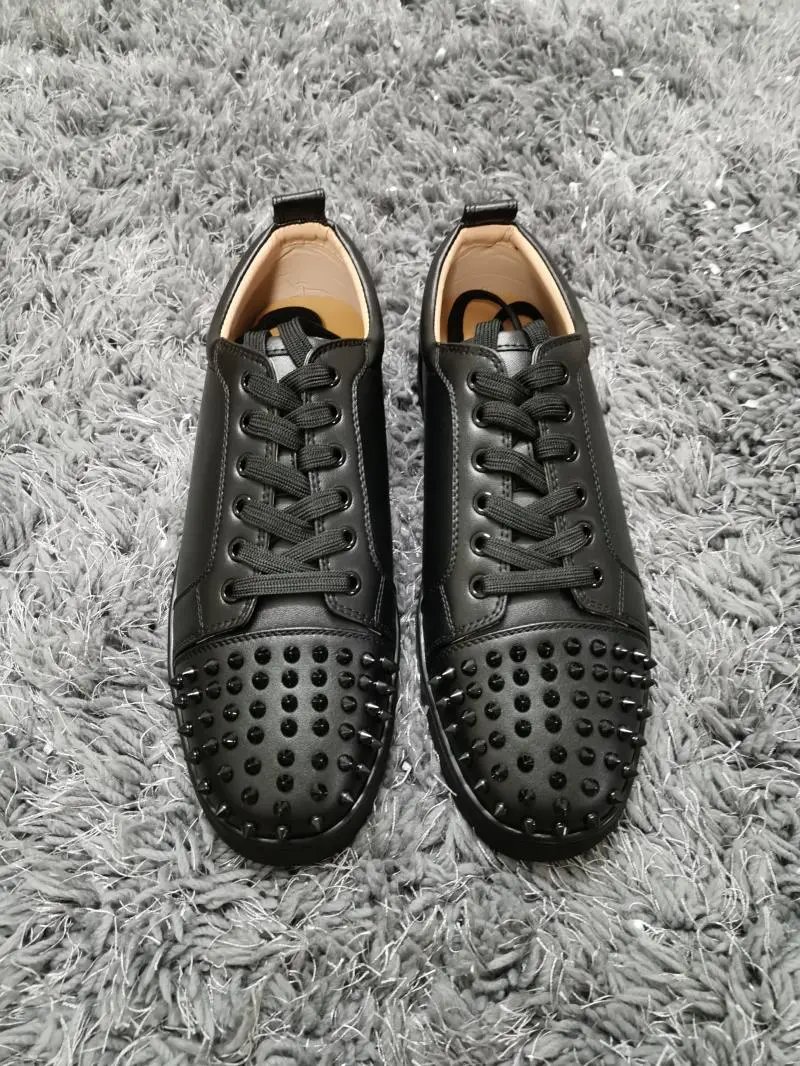 Christian Louboutin Louis Spikes Black Suede Sneakers - 4