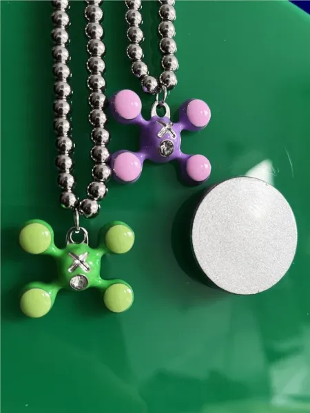 FRED X Four Leaf Clover Orange Enamel Charm Pendant Jewelry - 17