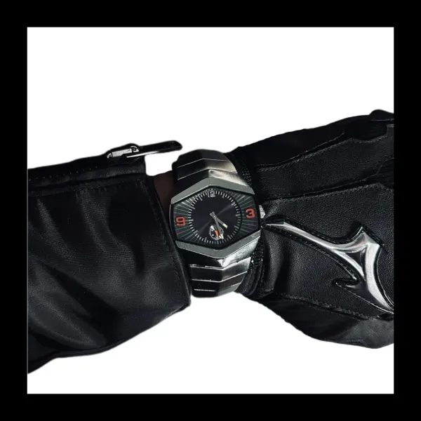 Design Hexagonal Chronograph Black and Red Watch Watches - 3