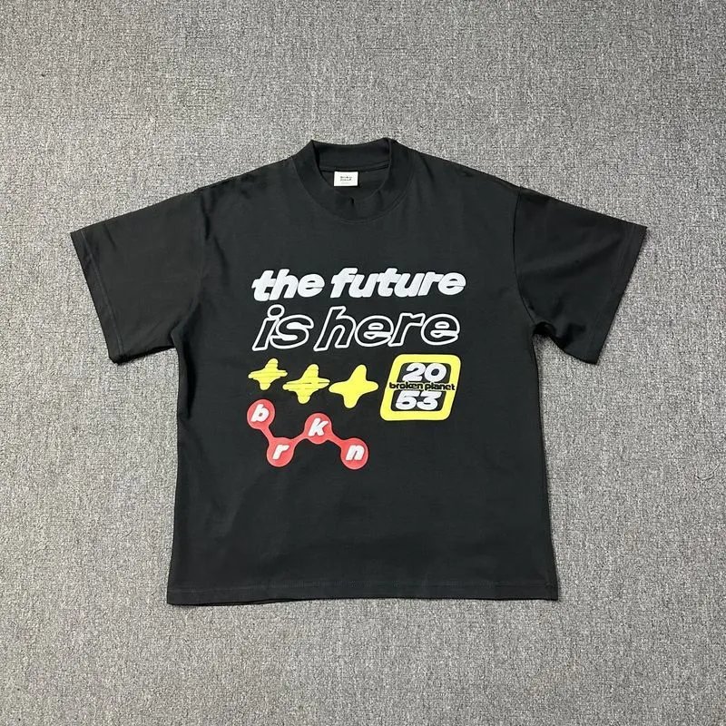 Broken Planet Future Is Here Black Cotton T-Shirt