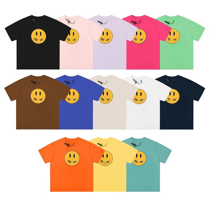 Drew House White Smiley Logo Cotton T-Shirt Unisex