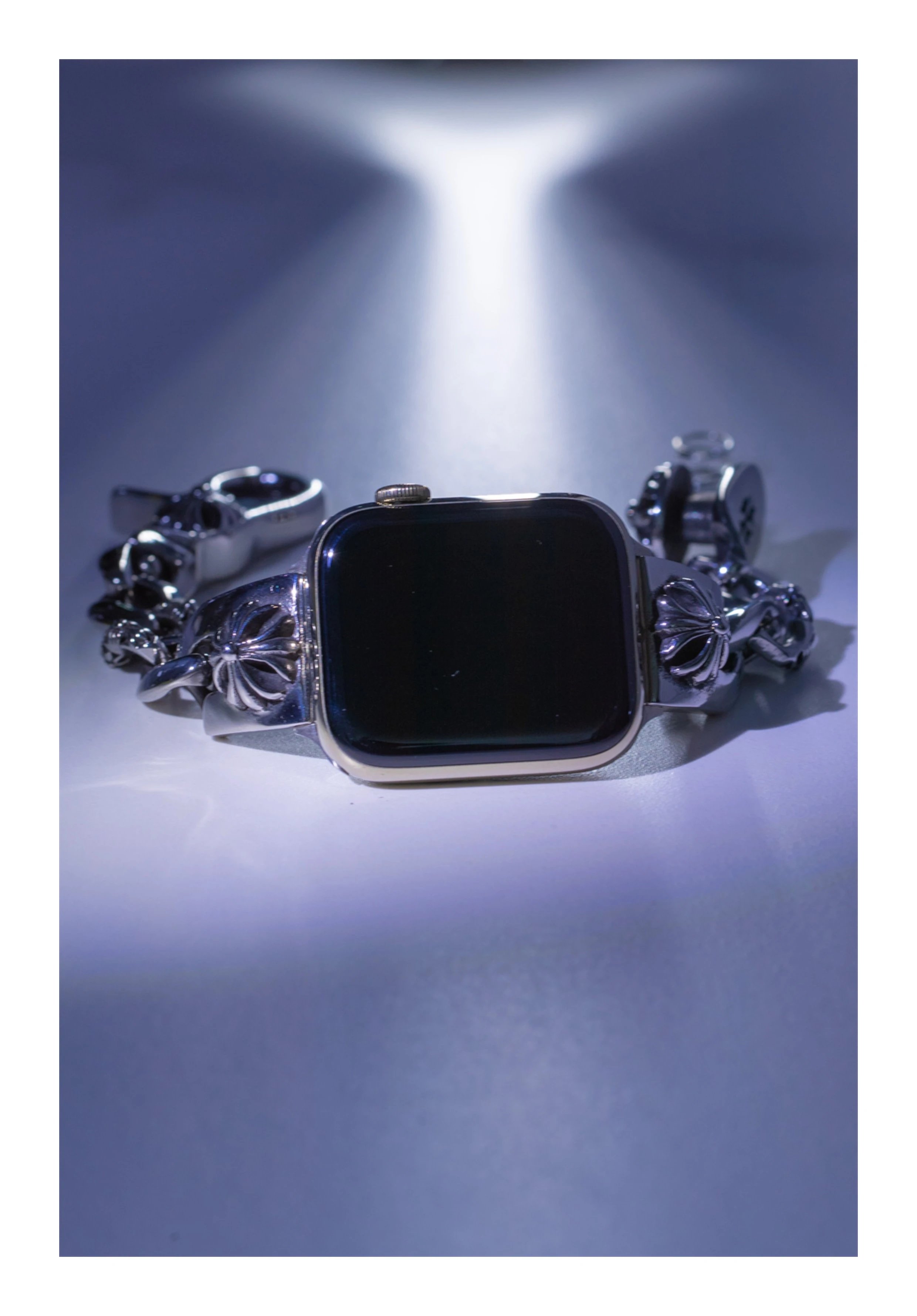 Chrome Hearts x Apple Watch Silver Floral Link Band Smartwatch Smartwatches - 3