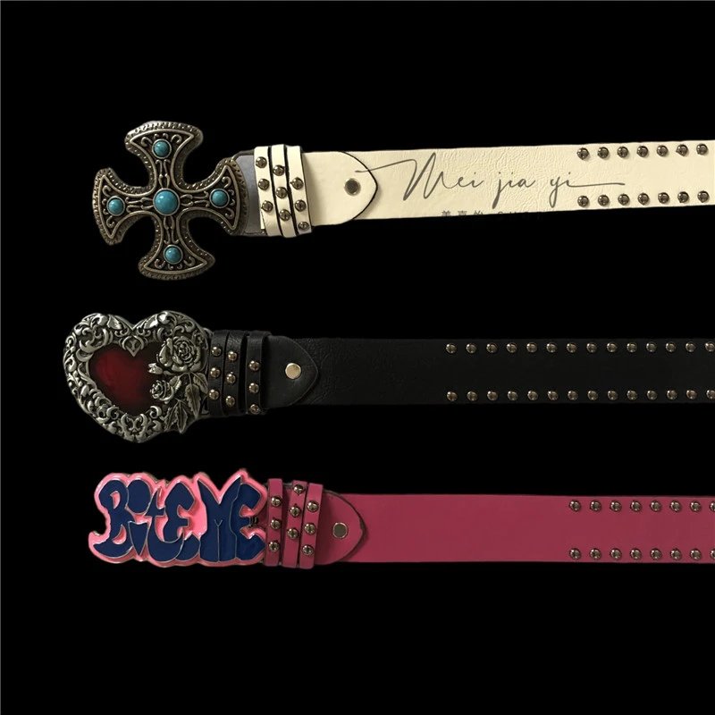 Unbranded Belts Studded novelty buckle belt image 5
