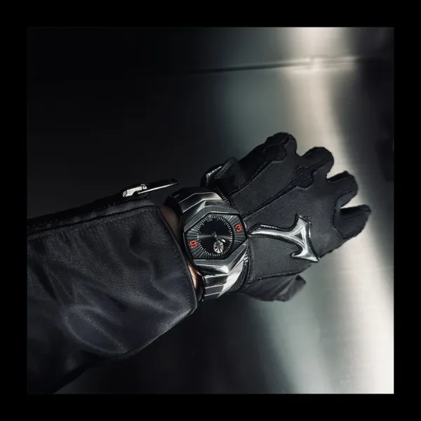 Design Hexagonal Chronograph Black and Red Watch Watches - 9