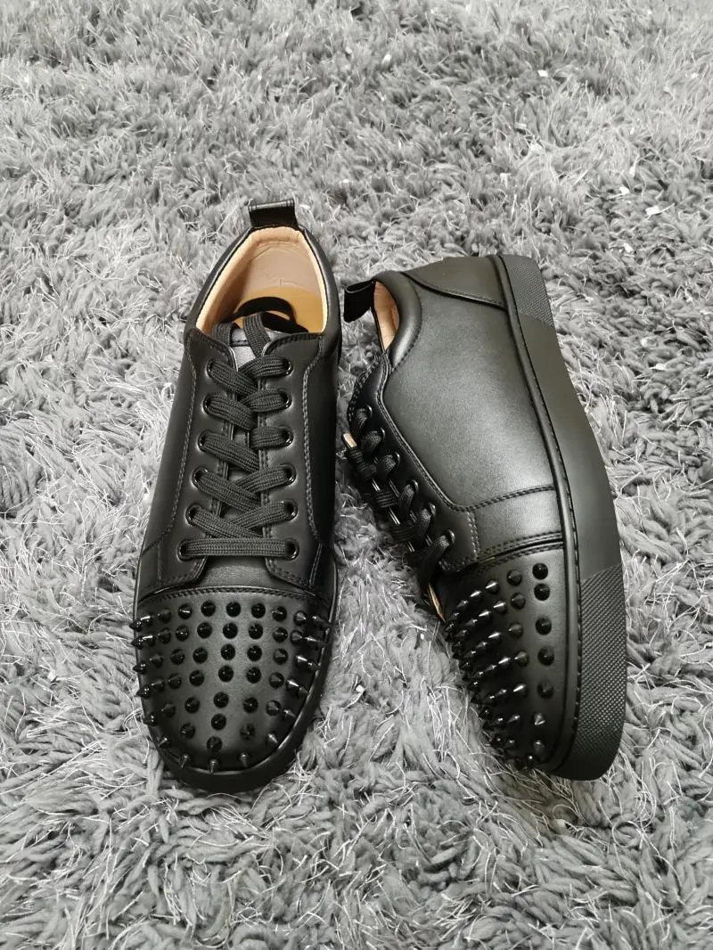 Christian Louboutin Louis Spikes Black Suede Sneakers - 5