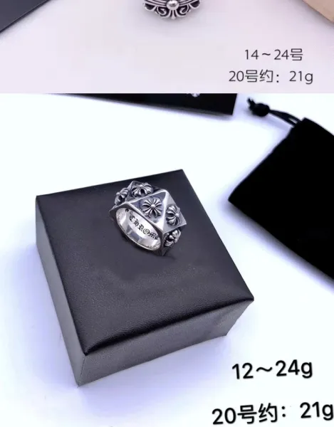 Chrome Hearts Cross Skull Ring Silver Jewelry - 26