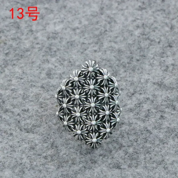 Design Floral Cluster Silver Ring Jewelry - 1