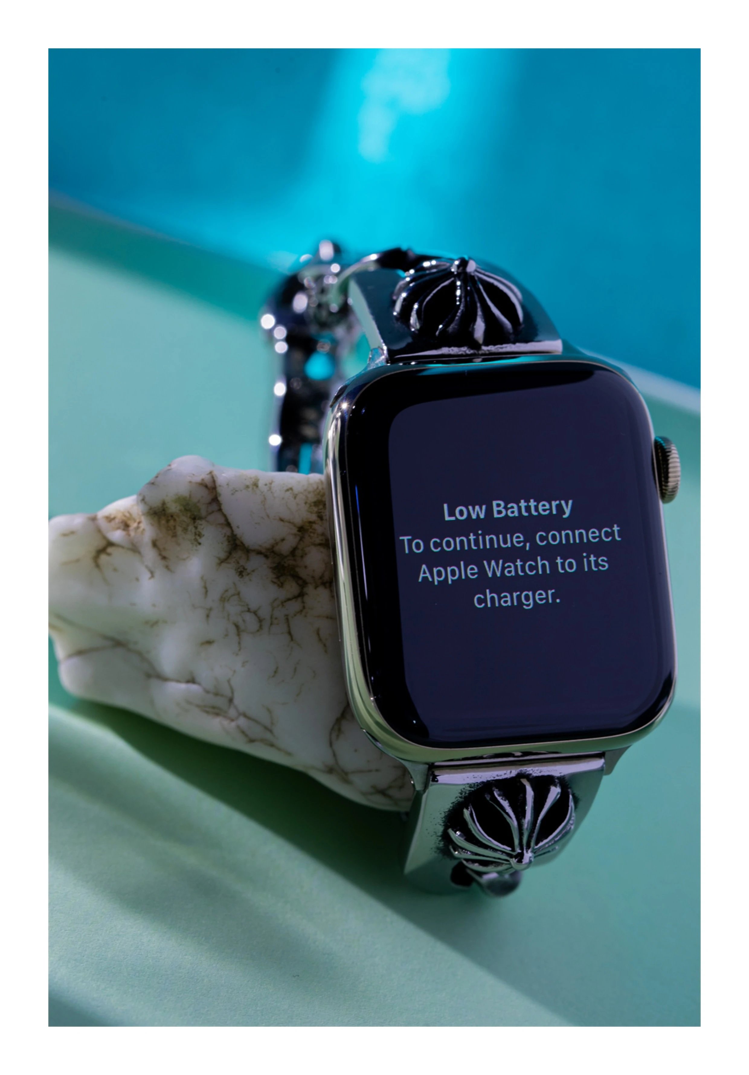 Chrome Hearts x Apple Watch Silver Floral Link Band Smartwatch Smartwatches - 9