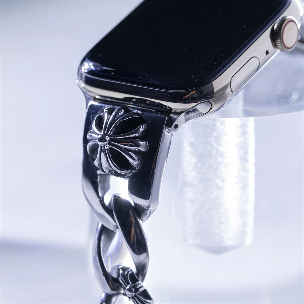 Chrome Hearts x Apple Watch Silver Maltese Cross Link Bracelet Smartwatch Smartwatches