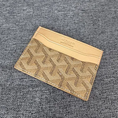 Goyard Saint Sulpice Card Holder Beige Leather - 1