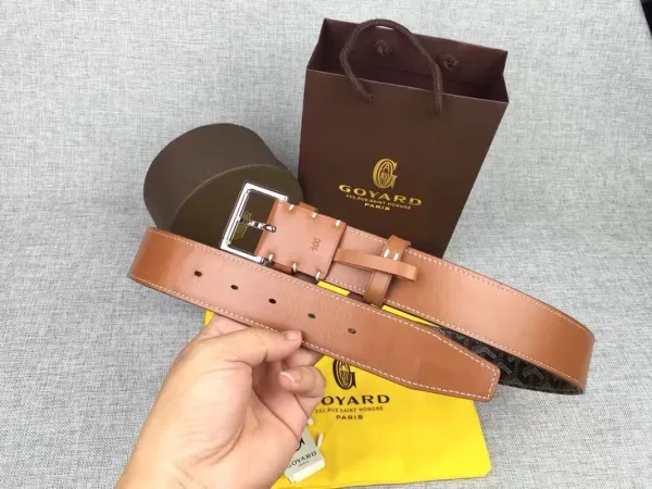 Goyard Monogram Canvas Belt Tan Leather Trim - 8