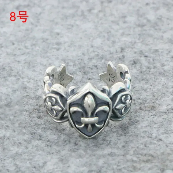 Design Fleur-de-Lis Shield Ring Silver Jewelry - 1