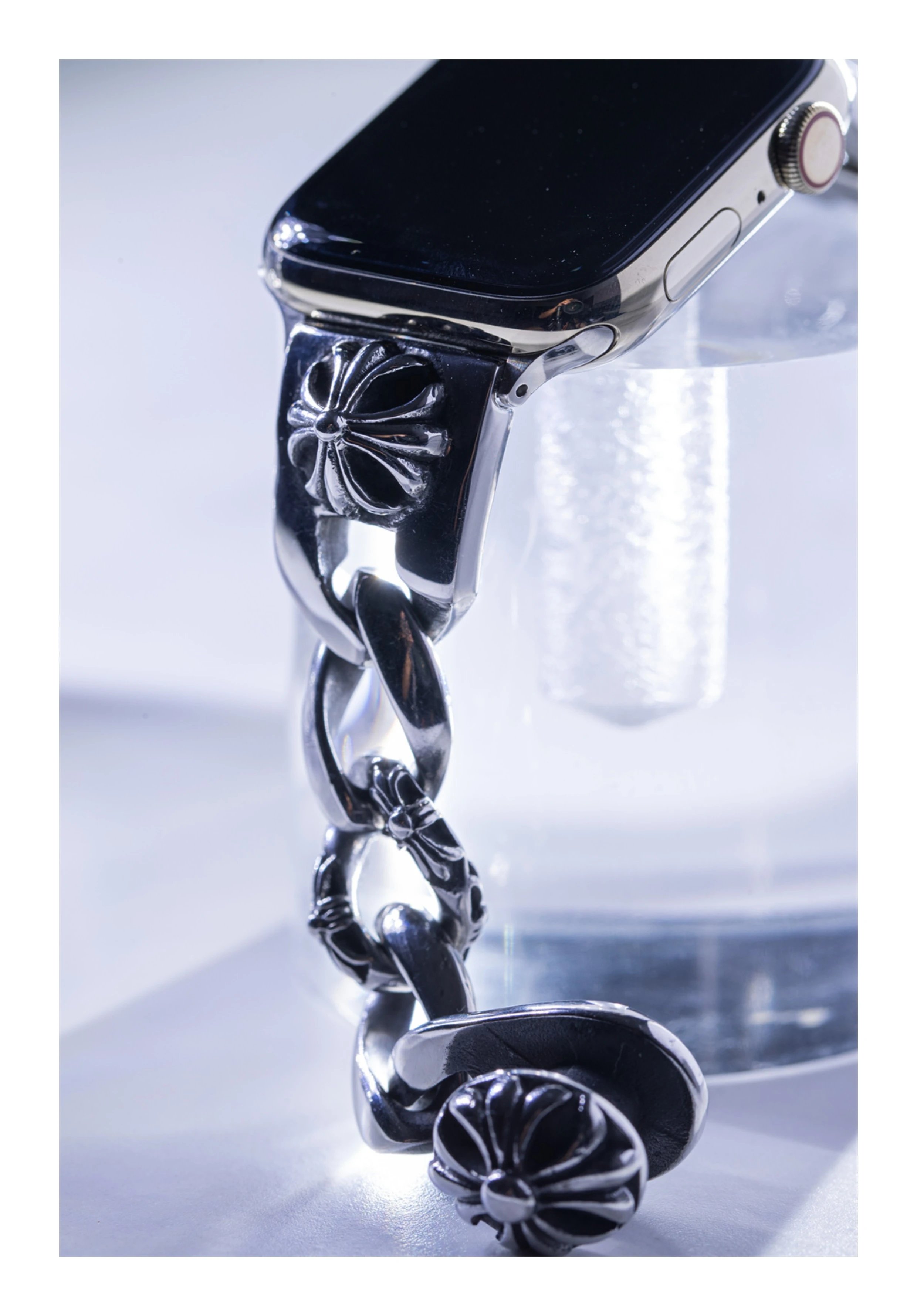 Chrome Hearts x Apple Watch Silver Floral Link Band Smartwatch Smartwatches - 7