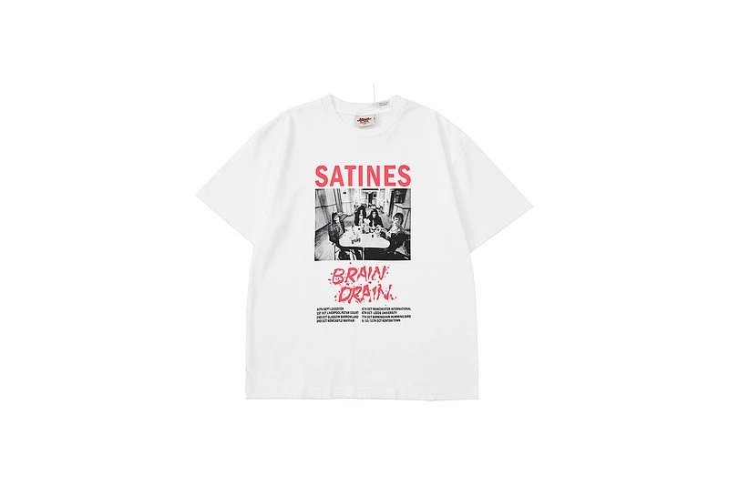 Satin Eyes Brain Drain Graphic White Cotton T-Shirt