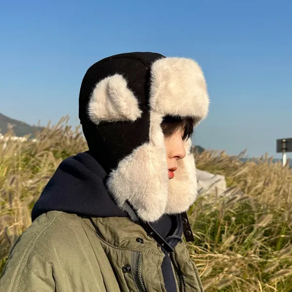 Design 3-in-1 Fleece-Lined Aviator Hat Beige Brown Hats - 4