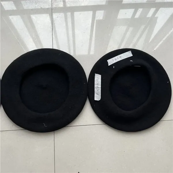 Design Classic Wool Beret Black Hat Hats - 5