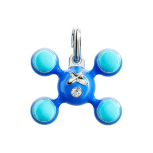 Tiffany & Co. Schlumberger Blue Enamel and Turquoise Charm Pendant Jewelry