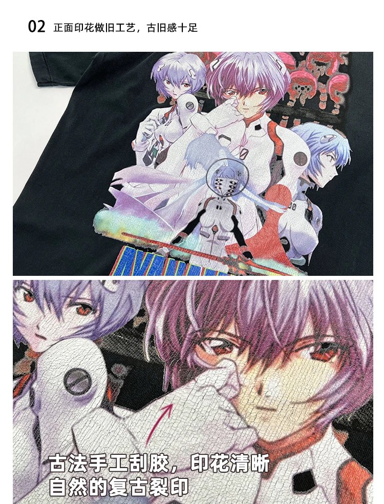 Design Neon Genesis Evangelion Graphic Oversized T-Shirt Black - 6