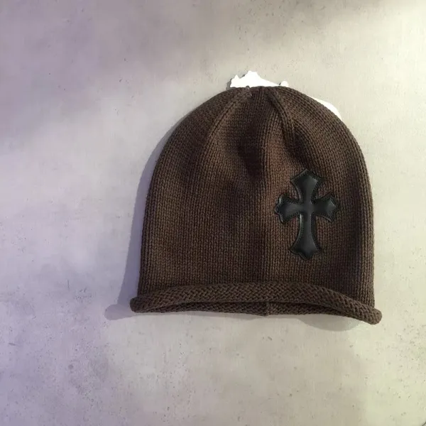 Chrome Hearts Cross Beanie Gray and White - 5