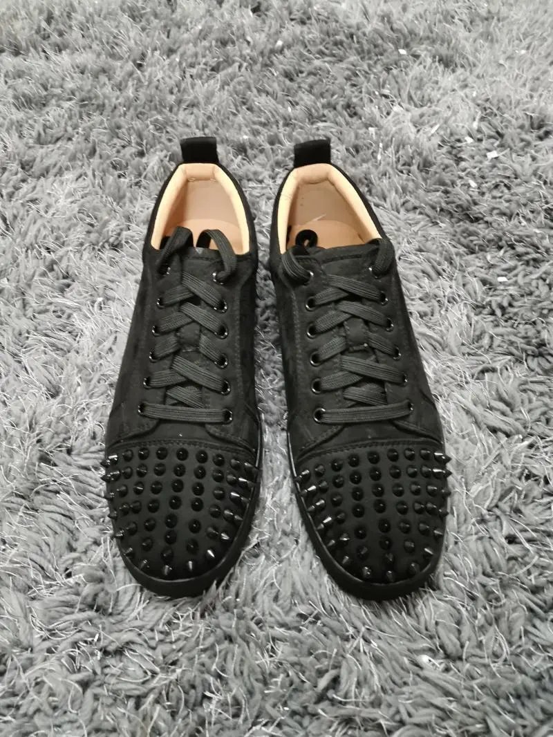 Christian Louboutin Louis Spikes Black Suede Sneakers - 6