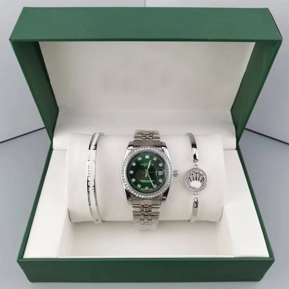 劳三件套-日志带钻男银绿