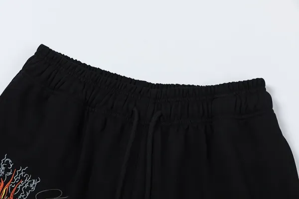 Cactus Jack Flame Graphic Drawstring Shorts Black - 5