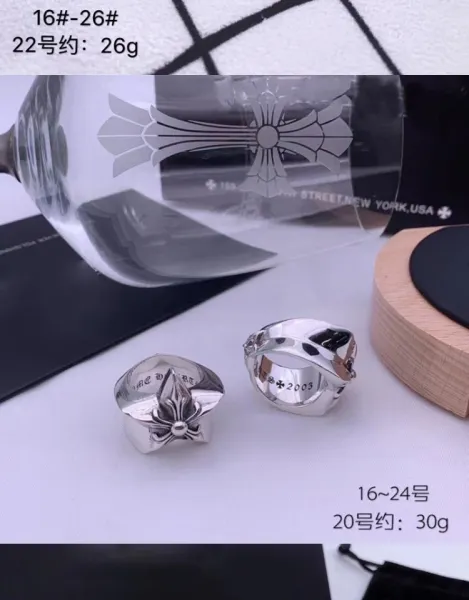 Chrome Hearts Cross Skull Ring Silver Jewelry - 30