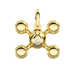 FRED XOXO Charm Yellow Gold Diamond Pendant Jewelry
