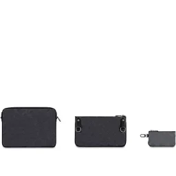 thumbnail for 2020 autumn and winter new men's single shoulder messenger three-in-one messenger bag black flower clutch leather bag