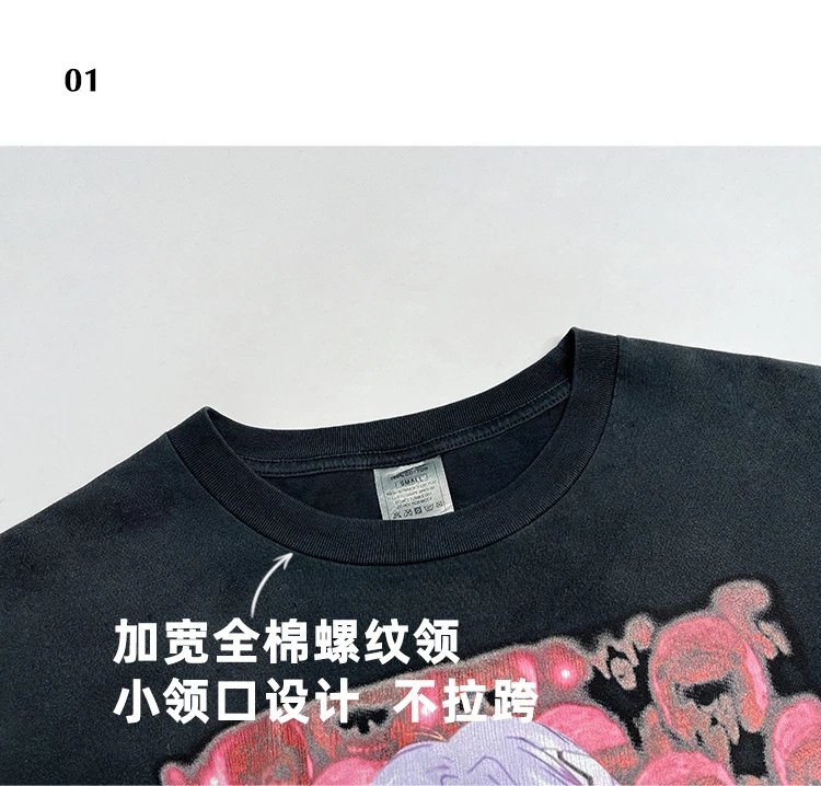Design Neon Genesis Evangelion Graphic Oversized T-Shirt Black - 5